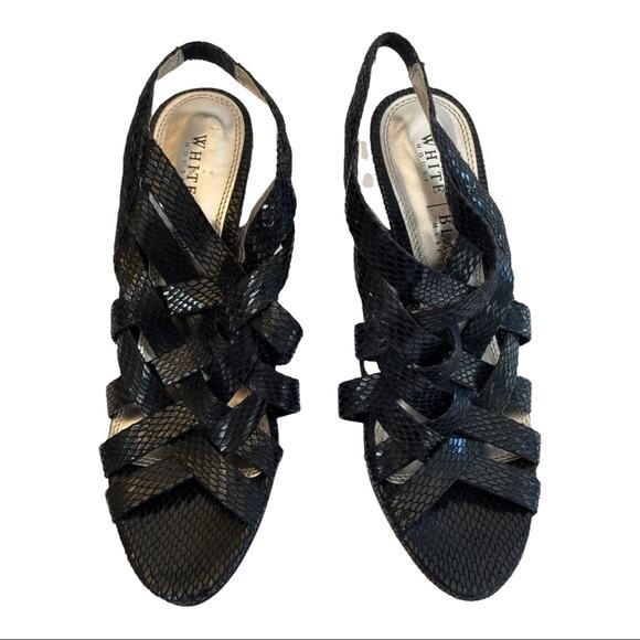 White House Black Market WHBM Zoe Black Strappy Heel 8 - Picture 2 of 8